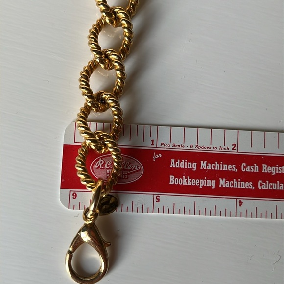 Edwin Pearl Gold Tone Twisted Rope Link Chain Bracelet - Picture 6 of 8